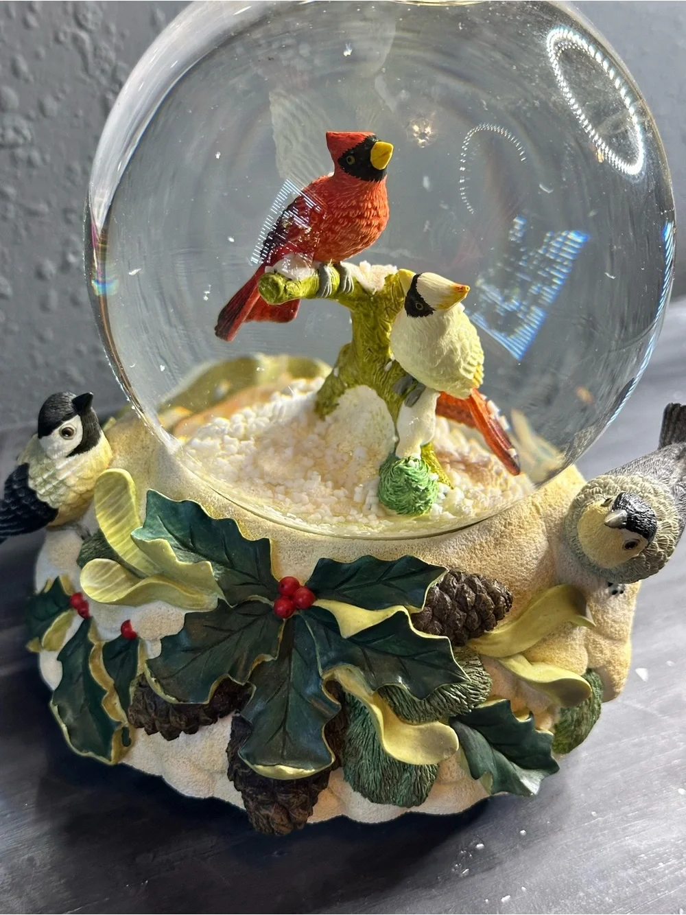Vintage Lenox winter Greetings musical snow globe